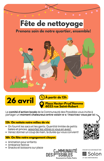 Affiche de l'événement "Fête de nettoyage" du 26 avril 2025